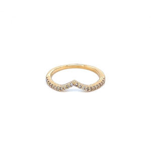 14K Yellow Gold Curve Band with 22 Round Diamonds